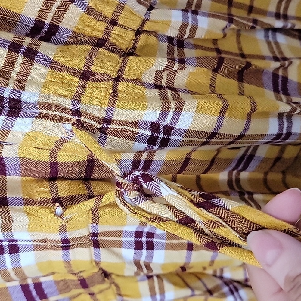Lane Bryant Plus Size 22/24 Yellow Plaid Button Front Long Sleeve Top - Picture 7 of 11